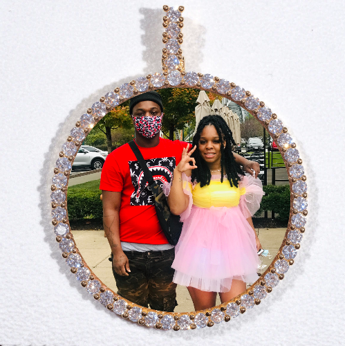 LARGE 3D CIRCLE CUSTOM PICTURE PENDANT