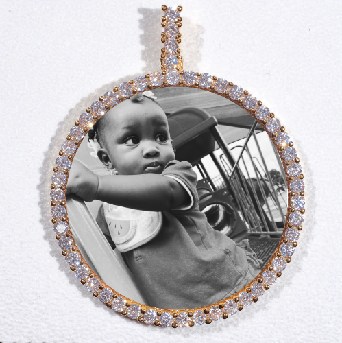 LARGE 3D CIRCLE CUSTOM PICTURE PENDANT