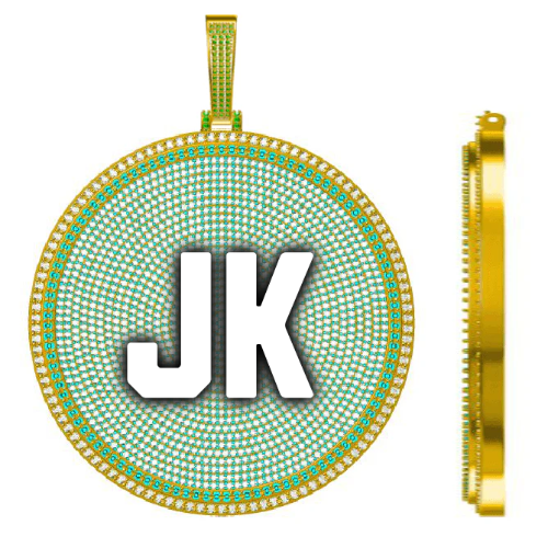 CUSTOM LETTER NECKLACE 3D BIG DISC