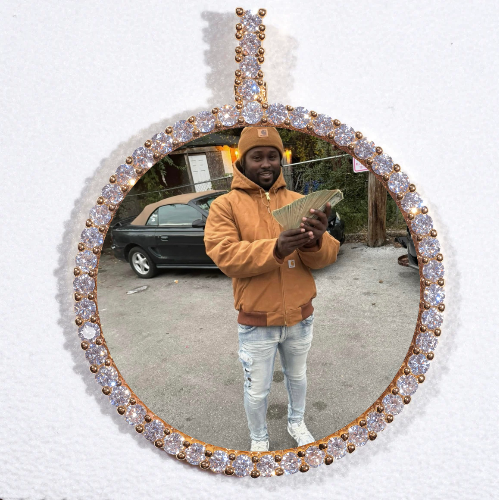 LARGE 3D CIRCLE CUSTOM PICTURE PENDANT