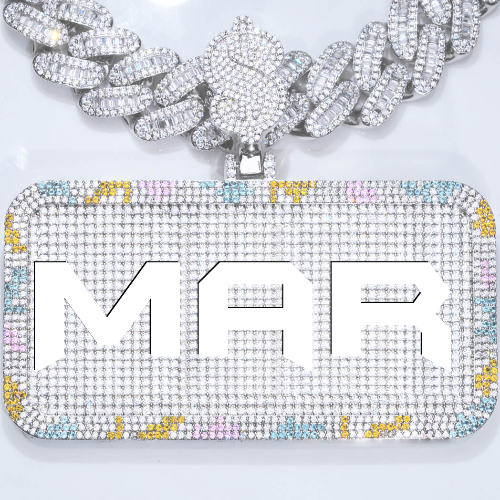 CUSTOM LETTER NECKLACE 3D COLORFUL SQUARE