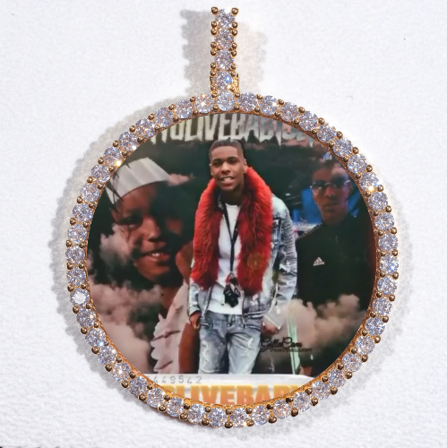 LARGE 3D CIRCLE CUSTOM PICTURE PENDANT
