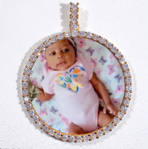 LARGE 3D CIRCLE CUSTOM PICTURE PENDANT