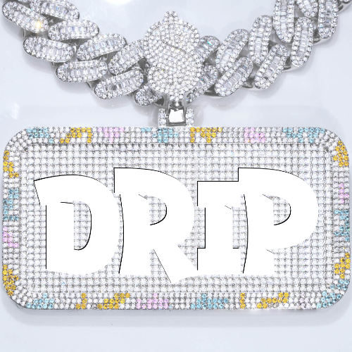 CUSTOM LETTER NECKLACE 3D COLORFUL SQUARE