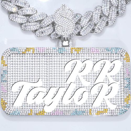 CUSTOM LETTER NECKLACE 3D COLORFUL SQUARE