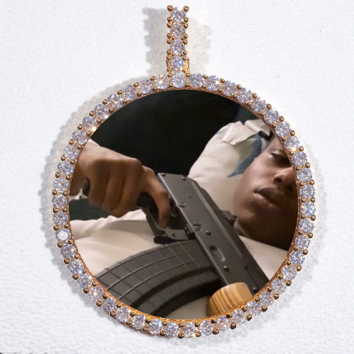 LARGE 3D CIRCLE CUSTOM PICTURE PENDANT
