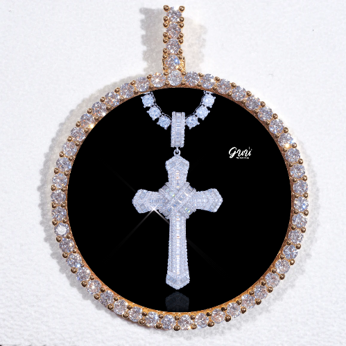 LARGE 3D CIRCLE CUSTOM PICTURE PENDANT