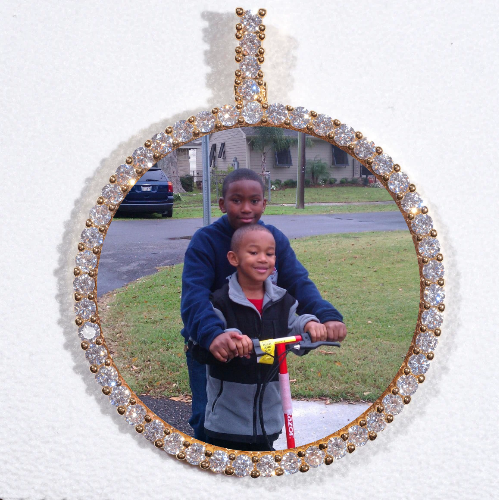 LARGE 3D CIRCLE CUSTOM PICTURE PENDANT