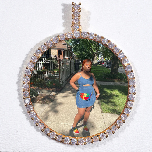 LARGE 3D CIRCLE CUSTOM PICTURE PENDANT