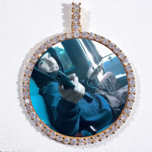 LARGE 3D CIRCLE CUSTOM PICTURE PENDANT