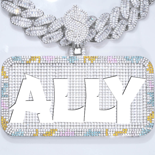 CUSTOM LETTER NECKLACE 3D COLORFUL SQUARE