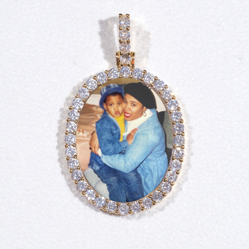 3D Oval Custom Picture Pendant