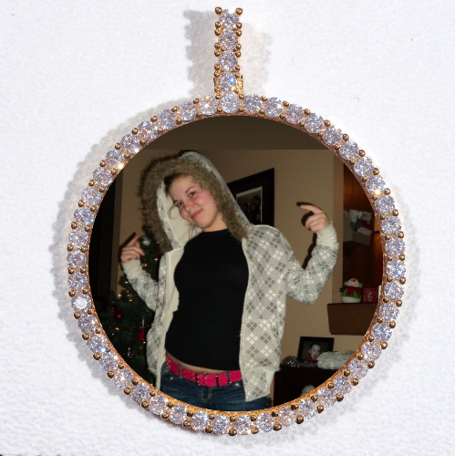 LARGE 3D CIRCLE CUSTOM PICTURE PENDANT
