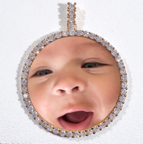 LARGE 3D CIRCLE CUSTOM PICTURE PENDANT