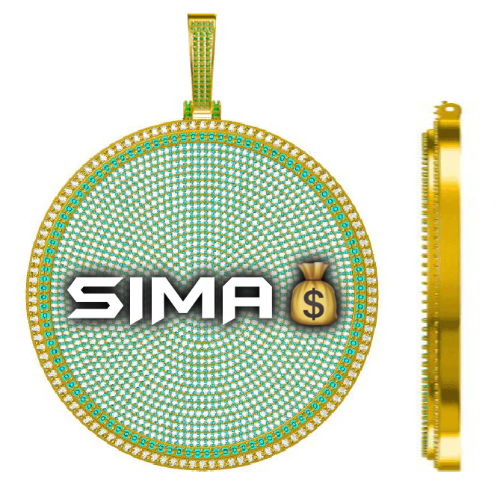 CUSTOM LETTER NECKLACE 3D BIG DISC