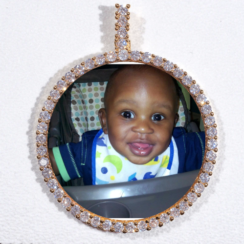 LARGE 3D CIRCLE CUSTOM PICTURE PENDANT