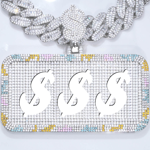 CUSTOM LETTER NECKLACE 3D COLORFUL SQUARE