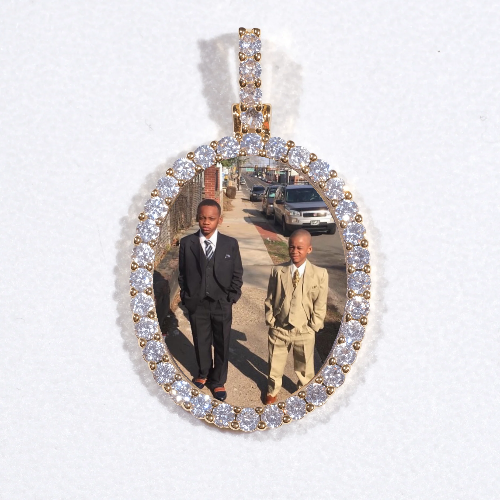 3D Oval Custom Picture Pendant