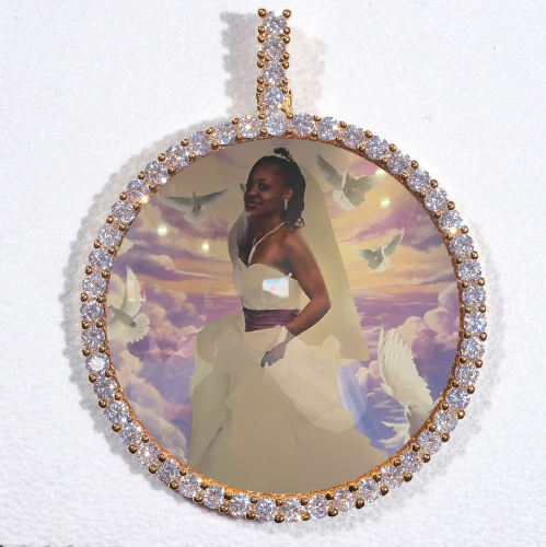 LARGE 3D CIRCLE CUSTOM PICTURE PENDANT