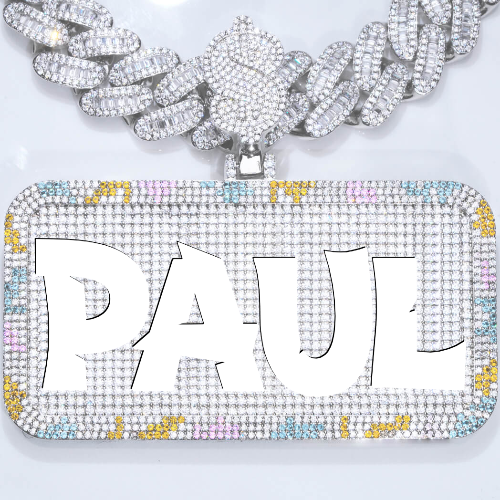 CUSTOM LETTER NECKLACE 3D COLORFUL SQUARE