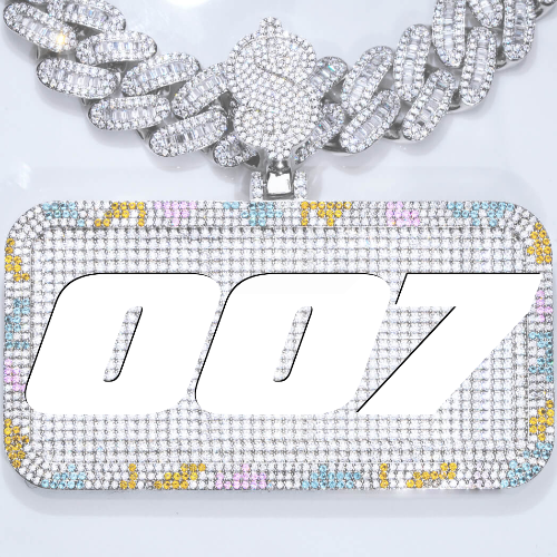 CUSTOM LETTER NECKLACE 3D COLORFUL SQUARE
