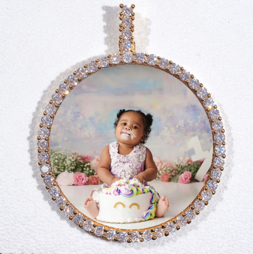 LARGE 3D CIRCLE CUSTOM PICTURE PENDANT
