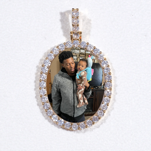 3D Oval Custom Picture Pendant