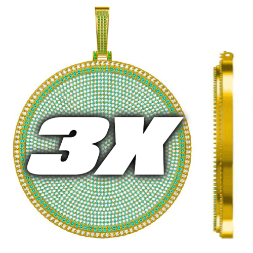 CUSTOM LETTER NECKLACE 3D BIG DISC