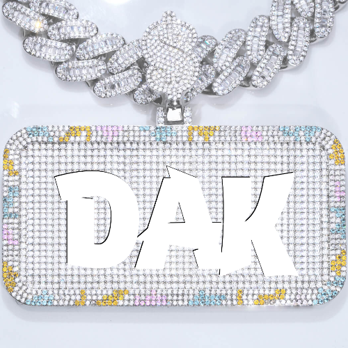 CUSTOM LETTER NECKLACE 3D COLORFUL SQUARE