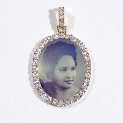 3D Oval Custom Picture Pendant