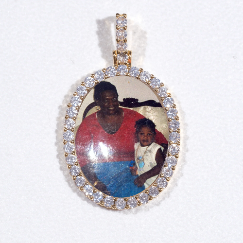 3D Oval Custom Picture Pendant