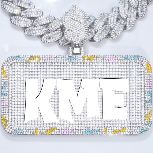 CUSTOM LETTER NECKLACE 3D COLORFUL SQUARE
