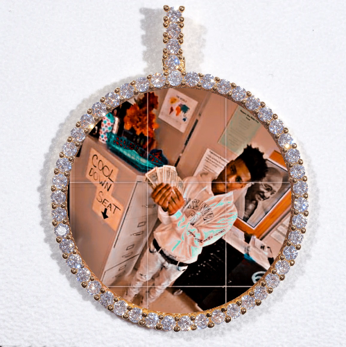 LARGE 3D CIRCLE CUSTOM PICTURE PENDANT