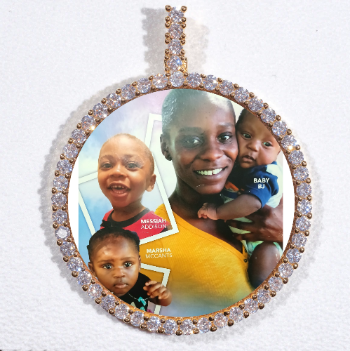 LARGE 3D CIRCLE CUSTOM PICTURE PENDANT