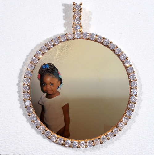 LARGE 3D CIRCLE CUSTOM PICTURE PENDANT