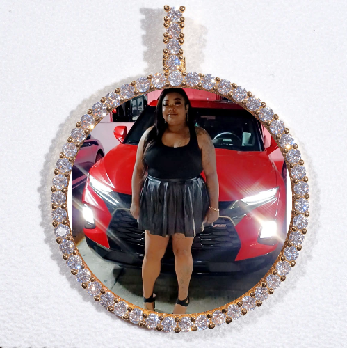LARGE 3D CIRCLE CUSTOM PICTURE PENDANT