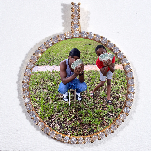 LARGE 3D CIRCLE CUSTOM PICTURE PENDANT