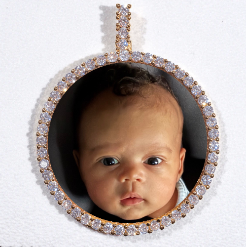 LARGE 3D CIRCLE CUSTOM PICTURE PENDANT