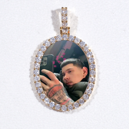 3D Oval Custom Picture Pendant