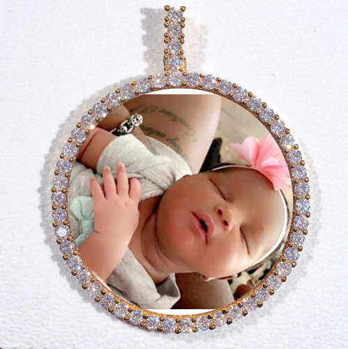 LARGE 3D CIRCLE CUSTOM PICTURE PENDANT