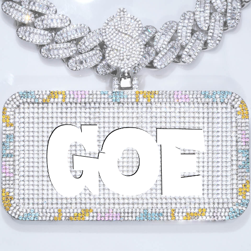 CUSTOM LETTER NECKLACE 3D COLORFUL SQUARE