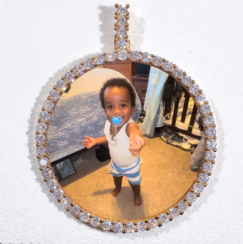 LARGE 3D CIRCLE CUSTOM PICTURE PENDANT