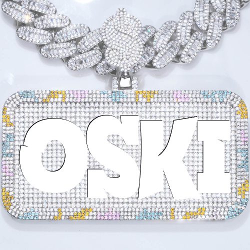 CUSTOM LETTER NECKLACE 3D COLORFUL SQUARE