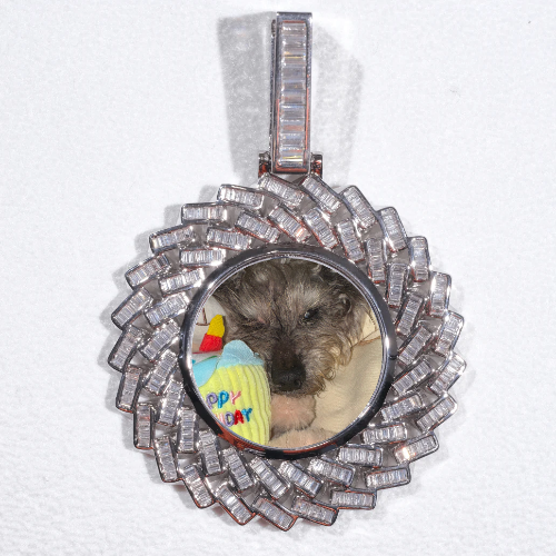 Large 3D Baguette Custom Picture Pendant