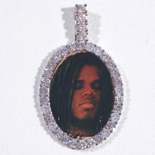 Large 3D Oval Custom Picture Pendant