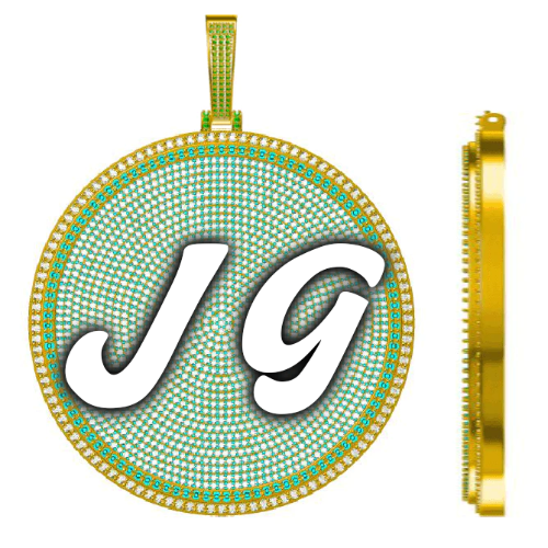 CUSTOM LETTER NECKLACE 3D BIG DISC