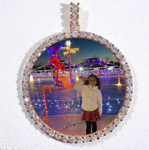 LARGE 3D CIRCLE CUSTOM PICTURE PENDANT
