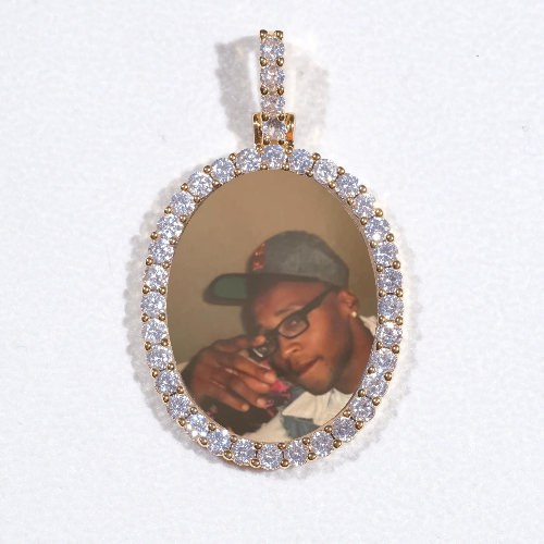 3D Oval Custom Picture Pendant