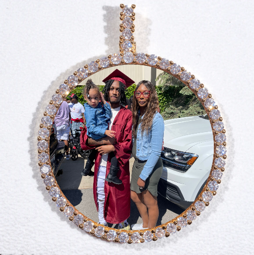 LARGE 3D CIRCLE CUSTOM PICTURE PENDANT
