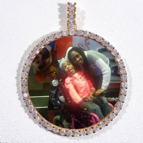 LARGE 3D CIRCLE CUSTOM PICTURE PENDANT